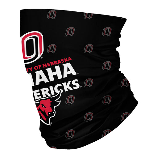 Omaha Mavericks Neck Gaiter Black All Over Logo - Vive La Fête - Online Apparel Store