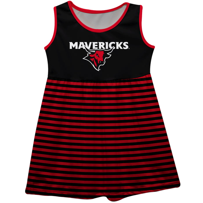 Omaha Mavericks Vive La Fete Girls Game Day Sleeveless Tank Dress Solid Black Mascot Stripes on Skirt - Vive La Fête - Online Apparel Store