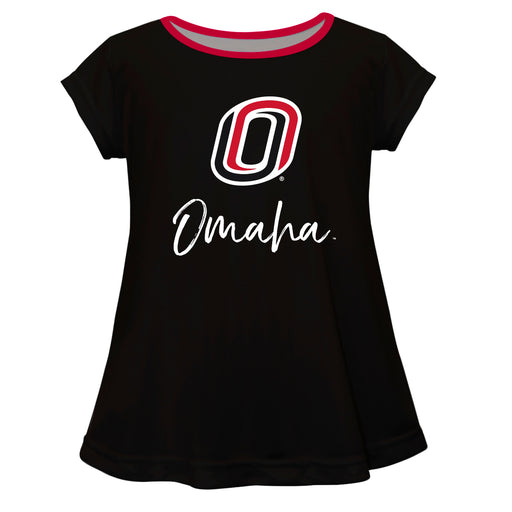 Omaha Mavericks Vive La Fete Girls Game Day Short Sleeve Black Top with School Name - Vive La Fête - Online Apparel Store