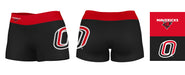 Omaha Mavericks Vive La Fete Game Day Logo on Thigh & Waistband Black & Red Women Yoga Booty Workout Shorts 3.75 Inseam - Vive La Fête - Online Apparel Store