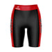 Omaha Mavericks Vive La Fete Game Day Logo on Waistband and Red Stripes Black Women Bike Short 9 Inseam"