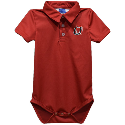 Omaha Mavericks Embroidered Red Solid Knit Polo Onesie