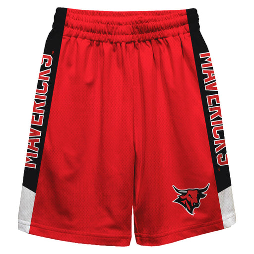 Omaha Mavericks Vive La Fete Game Day Red Stripes Boys Solid Black Athletic Mesh Short