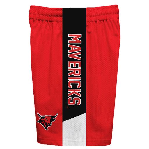 Omaha Mavericks Vive La Fete Game Day Red Stripes Boys Solid Black Athletic Mesh Short - Vive La Fête - Online Apparel Store