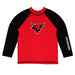 Omaha Mavericks Vive La Fete Logo Red Black Long Sleeve Raglan Rashguard
