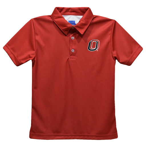 Omaha Mavericks Embroidered Red Short Sleeve Polo Box Shirt
