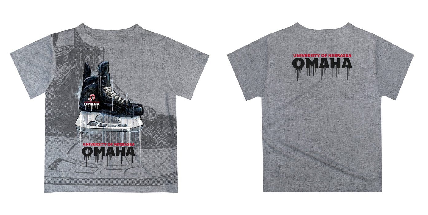 Omaha Mavericks Original Dripping Hockey Red T-Shirt by Vive La Fete - Vive La Fête - Online Apparel Store