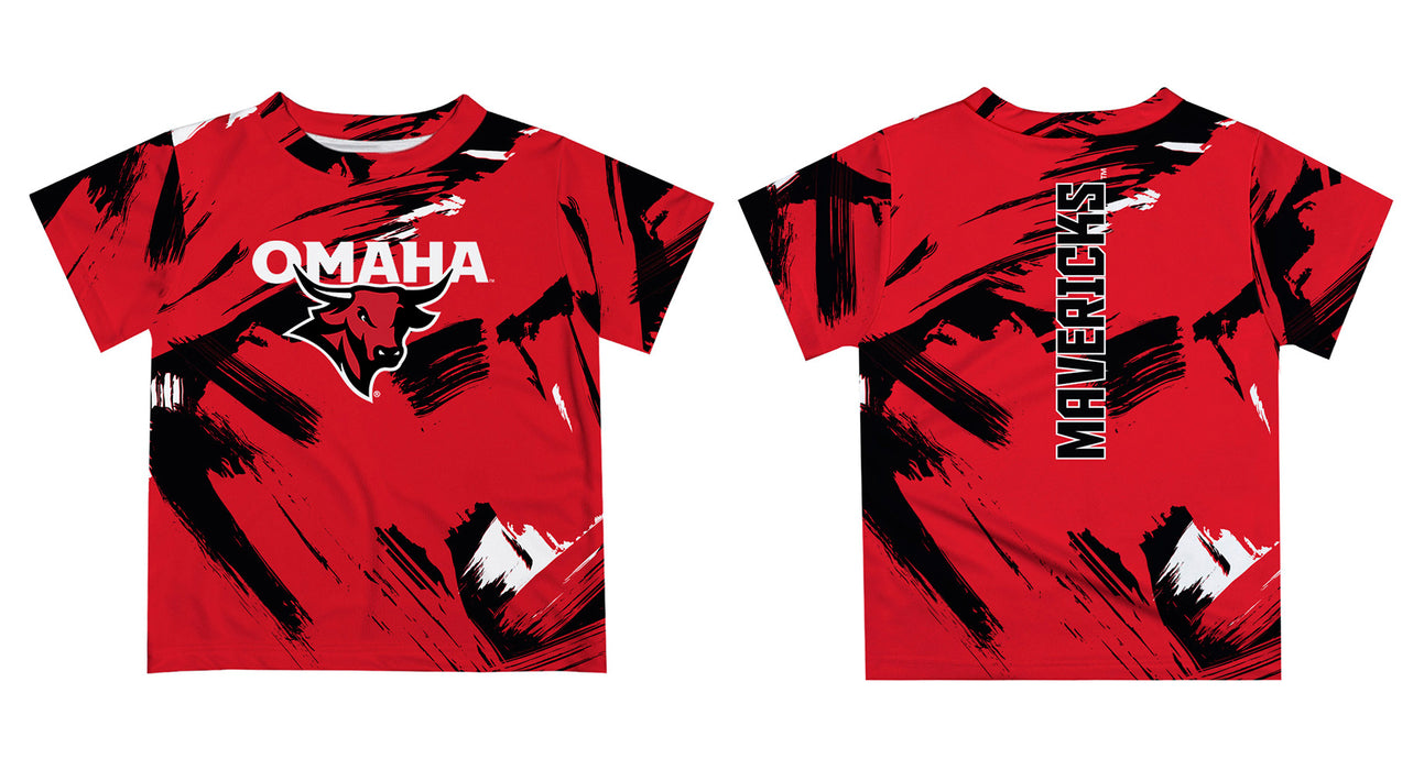 Omaha Mavericks Vive La Fete Boys Game Day Red Short Sleeve Tee Paint Brush - Vive La Fête - Online Apparel Store