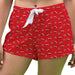 Omaha Mavericks Vive La Fete Game Day All Over Logo Women Red Lounge Shorts