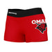 Omaha Mavericks Vive La Fete Logo on Thigh & Waistband Red Black Women Yoga Booty Workout Shorts 3.75 Inseam