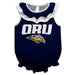 Oral Roberts University Golden Eagles Navy Sleeveless Ruffle Onesie Logo Bodysuit by Vive La Fete