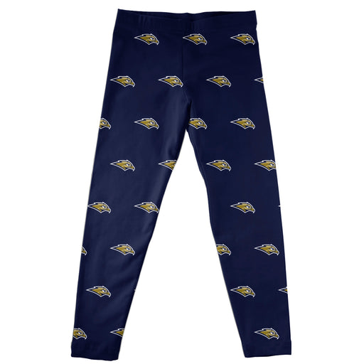 Oral Roberts Golden Eagles Vive La Fete Girls Game Day All Over Logo Elastic Waist Classic Play Navy Leggings Tights