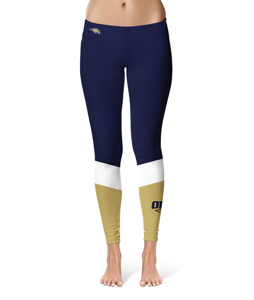 Oral Roberts University Golden Eagles Vive La Fete Game Day Collegiate Ankle Color Block Women Navy Gold Yoga Leggings