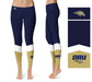 Oral Roberts University Golden Eagles Vive La Fete Game Day Collegiate Ankle Color Block Women Navy Gold Yoga Leggings - Vive La Fête - Online Apparel Store