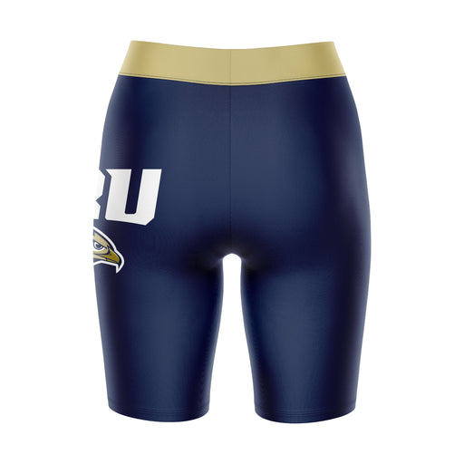 Oral Roberts Golden Eagles Vive La Fete Game Day Logo on Thigh and Waistband Navy and Gold Women Bike Short 9 Inseam - Vive La Fête - Online Apparel Store