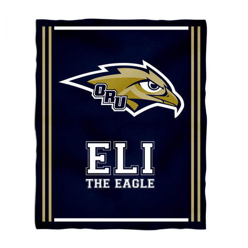 Oral Roberts University Golden Eagles Vive La Fete Kids Game Day Blue Plush Soft Minky Blanket 36 x 48 Mascot
