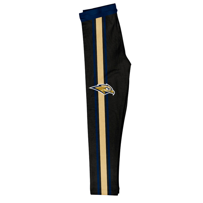Oral Roberts University Golden Eagles Vive La Fete Girls Game Day Black with Navy Stripes Leggings Tights