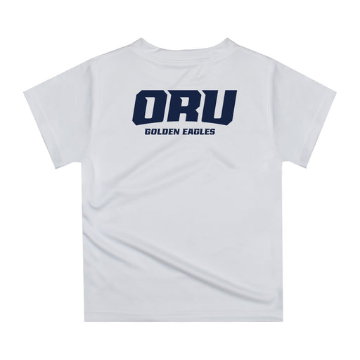 Oral Roberts University Golden Eagles Dripping Basketball White T-Shirt by Vive La Fete - Vive La Fête - Online Apparel Store