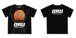 Oral Roberts University Golden Eagles Dripping Basketball Navy T-Shirt by Vive La Fete - Vive La Fête - Online Apparel Store