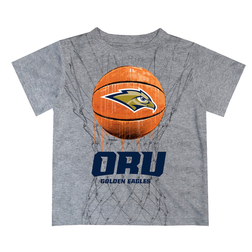 Oral Roberts University Golden Eagles Dripping Ball Gray T-Shirt by Vive La Fete
