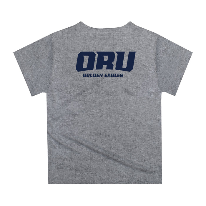 Oral Roberts University Golden Eagles Dripping Basketball Navy T-Shirt by Vive La Fete - Vive La Fête - Online Apparel Store