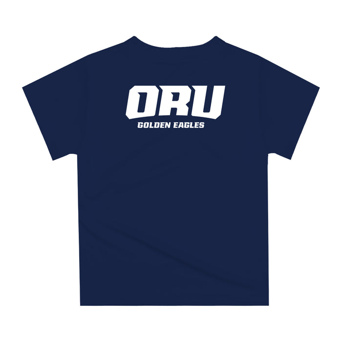 Oral Roberts University Golden Eagles Dripping Basketball Navy T-Shirt by Vive La Fete - Vive La Fête - Online Apparel Store