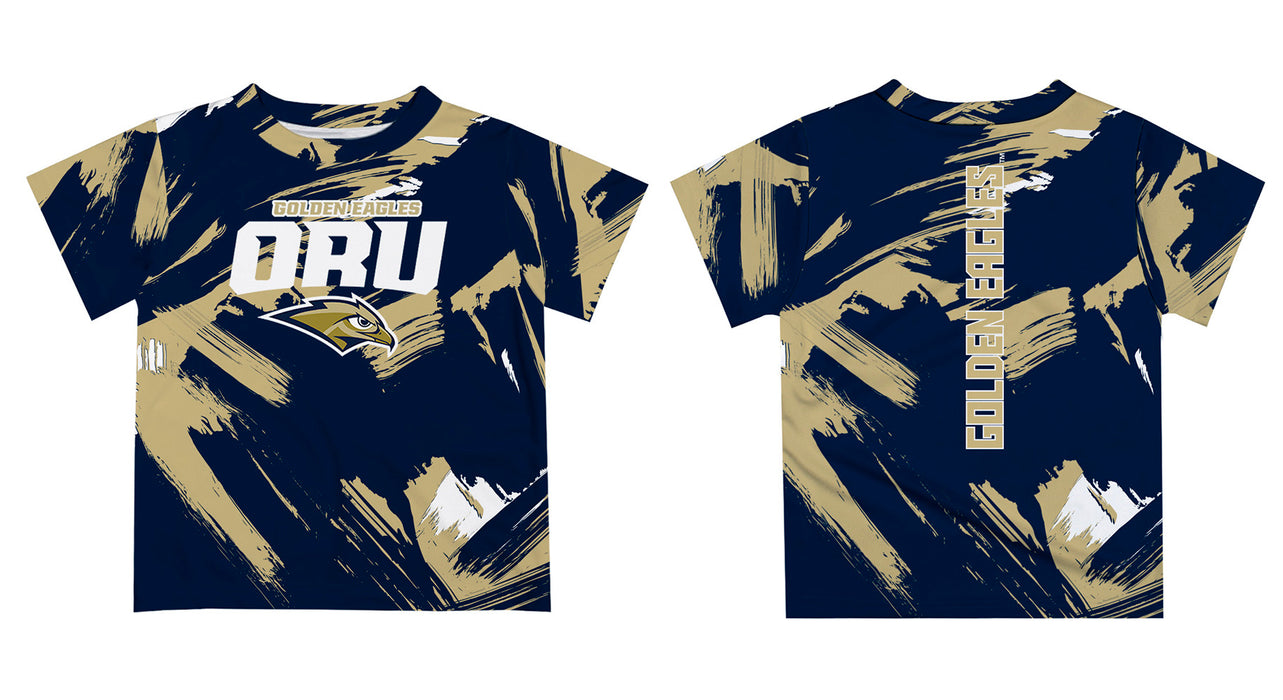Oral Roberts University Golden Eagles Vive La Fete Boys Game Day Navy Short Sleeve Tee Paint Brush - Vive La Fête - Online Apparel Store