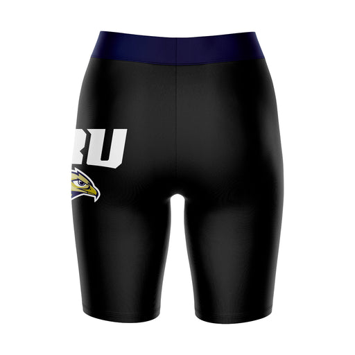 Oral Roberts Golden Eagles Vive La Fete Game Day Logo on Thigh and Waistband Black and Navy Women Bike Short 9 Inseam - Vive La Fête - Online Apparel Store