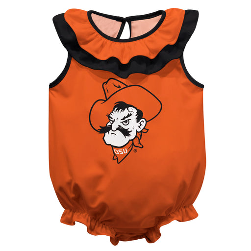 OSU Cowboys Orange Sleeveless Ruffle Onesie Logo Bodysuit by Vive La Fete