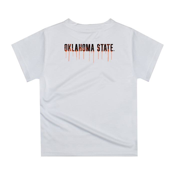 Oklahoma State Cowboys Original Dripping Football Helmet White T-Shirt by Vive La Fete - Vive La Fête - Online Apparel Store