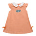 Oklahoma State Embroidery Orange Gingham Girls A Line Dress