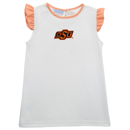 Oklahoma State Cowboys Embroidered White Knit Angel Wing Girls Blouse