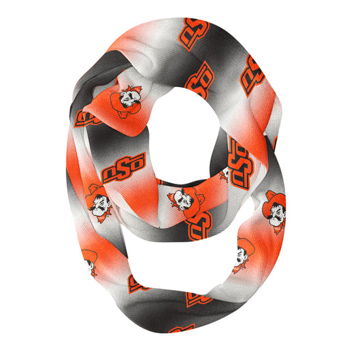 OSU Cowboys Vive La Fete All Over Logo Game Day Collegiate Women Ultra Soft Knit Infinity Scarf