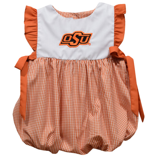 OSU Cowboys Embroidered Orange Gingham Girls Bubble