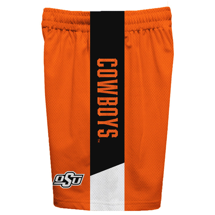 OSU Cowboys Vive La Fete Game Day Orange Stripes Boys Solid Black Athletic Mesh Short - Vive La Fête - Online Apparel Store