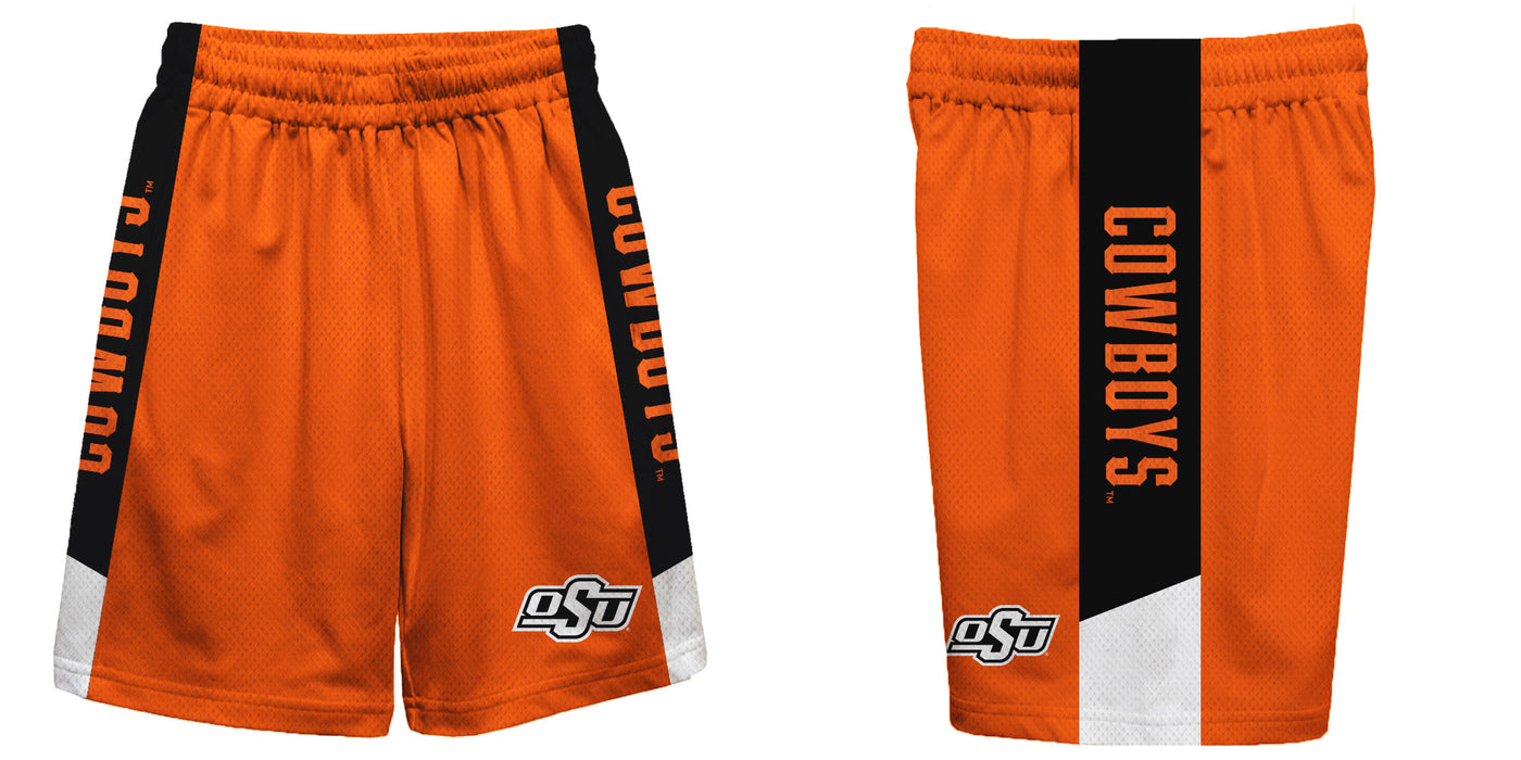 OSU Cowboys Vive La Fete Game Day Orange Stripes Boys Solid Black Athletic Mesh Short - Vive La Fête - Online Apparel Store