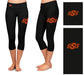 OSU Cowboys Vive La Fete Game Day Collegiate Large Logo on Thigh and Waist Girls Black Capri Leggings - Vive La Fête - Online Apparel Store