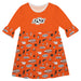 OSU Cowboys 3/4 Sleeve Solid Orange Repeat Print Vive La Fete Impressions Artwork on Skirt