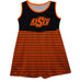 OSU Cowboys Vive La Fete Girls Game Day Sleeveless Tank Dress Solid Black Logo Stripes on Skirt