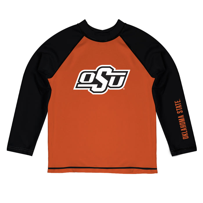 OSU Cowboys Vive La Fete Orange and Black Long Sleeve Raglan Rashguard
