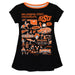 OSU Cowboys Hand Sketched Vive La Fete Impressions Artwork Black Short Sleeve Top