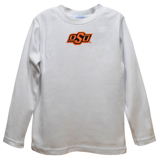 Oklahoma State Cowboys Embroidered White Long Sleeve Boys Tee Shirt