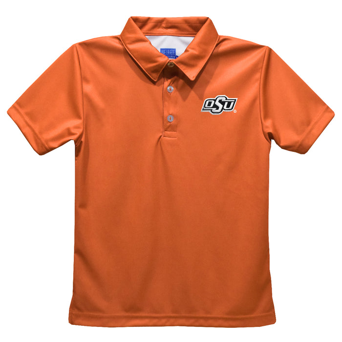OSU Cowboys Embroidered Orange Short Sleeve Polo Box Shirt