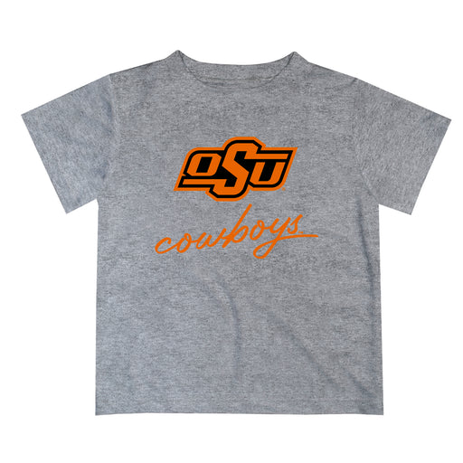 OSU Cowboys Vive La Fete Script V1 Gray Short Sleeve Tee Shirt