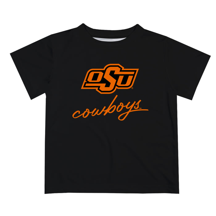 OSU Cowboys Vive La Fete Script V1 Black Short Sleeve Tee Shirt