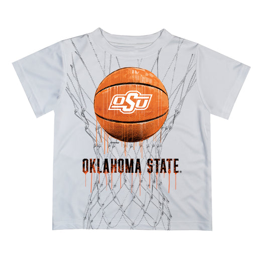 OSU Cowboys Original Dripping Basketball White T-Shirt by Vive La Fete