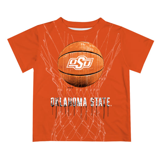 OSU Cowboys Original Dripping Basketball Orange T-Shirt by Vive La Fete