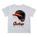 OSU Cowboys Original Dripping Baseball Helmet White T-Shirt by Vive La Fete