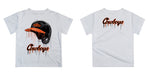 OSU Cowboys Original Dripping Baseball Helmet Orange T-Shirt by Vive La Fete - Vive La Fête - Online Apparel Store