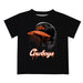 OSU Cowboys Original Dripping Baseball Helmet Black T-Shirt by Vive La Fete